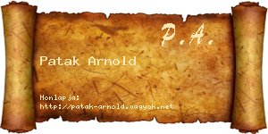 Patak Arnold névjegykártya