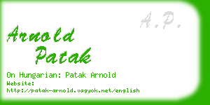 arnold patak business card